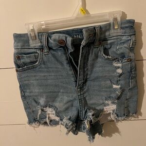 American Eagle Outfitters Blue Distressed Jean Shorts
